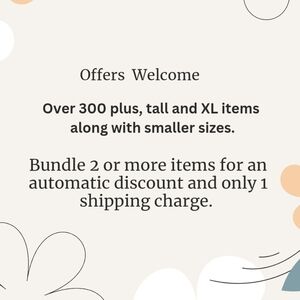BUNDLE DISCOUNT ON 2 OR MORE ITEMS, 1 SHIPPING FEE.